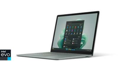 Side view of Surface Laptop 5 for Business in Sage.