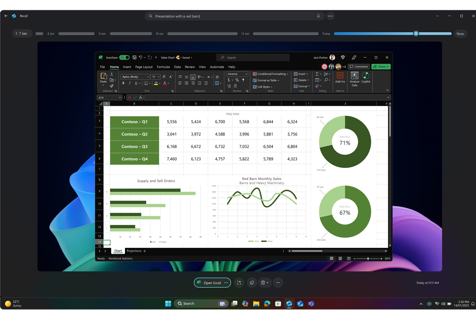 Copilot+ PC Recall Timeline Screen 