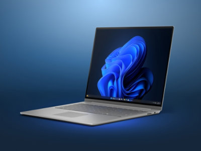 A Windows all-in-Windows 11 pro laptopone computer on display