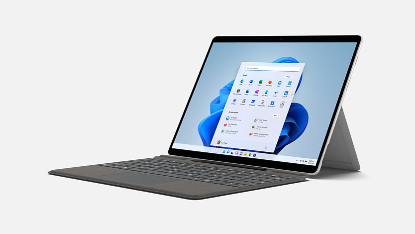 Surface Pro X with Kickstand open.