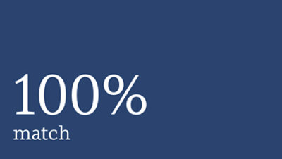 100 percent match.