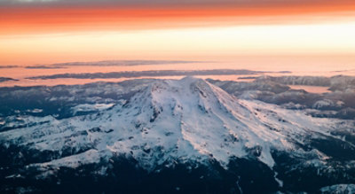 Aerial view of Mt. Ranier.