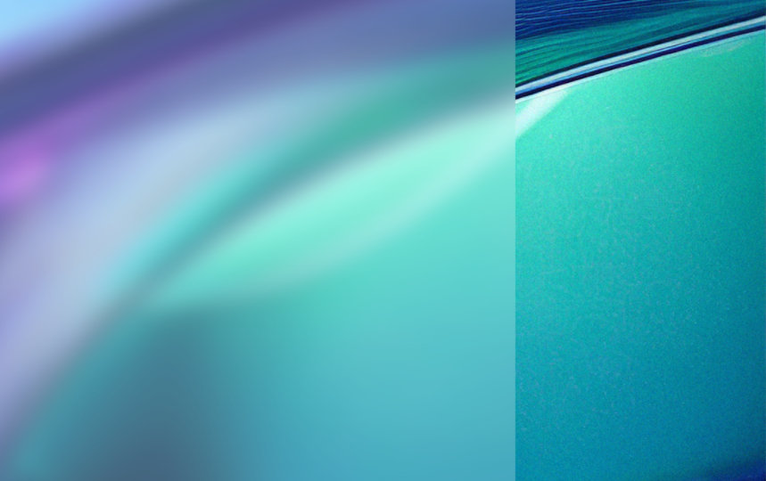 Abstract composition of fluid, intertwining blue, teal, and purple shapes with a dynamic sense of movement and depth.