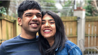 Mentra founder Jhillika Kumar poses with her brother, Vikram.