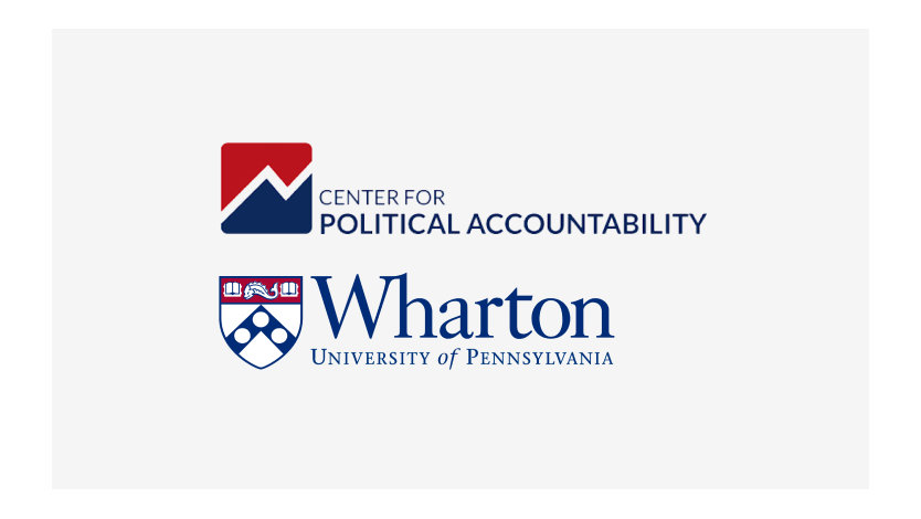 Center for Political Accountability logo and Wharton School at the University of Pennsylvania logo.