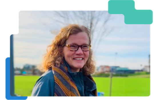 Video stills of Microsoft Senior Director of Science and Innovation, Amy Luer.