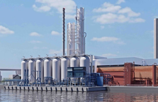 Rendering of the Stockholm Bioenergy with Carbon Capture and Storage facility by Stockholm Exergi.