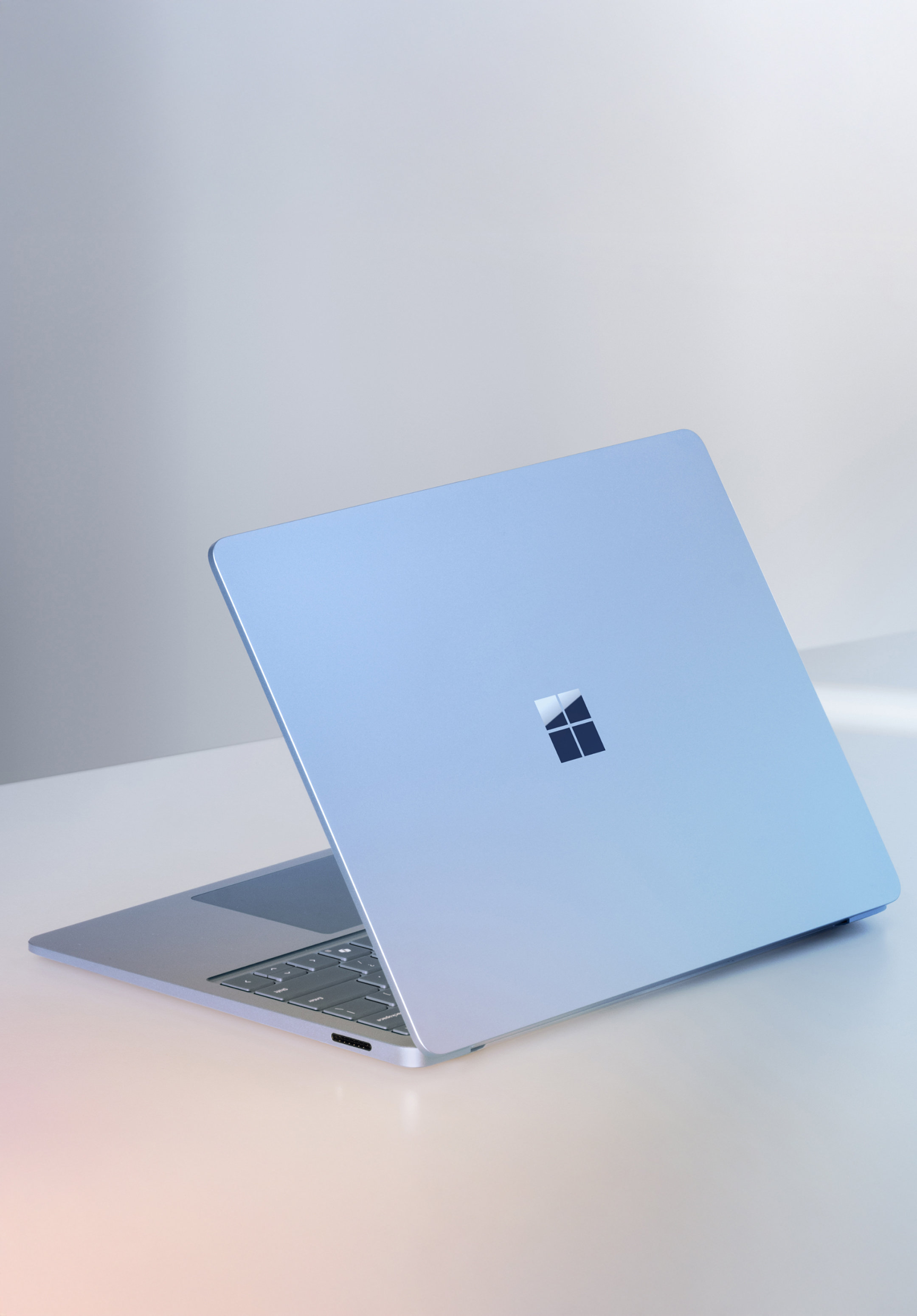 A Microsoft Surface device sitting on a table.