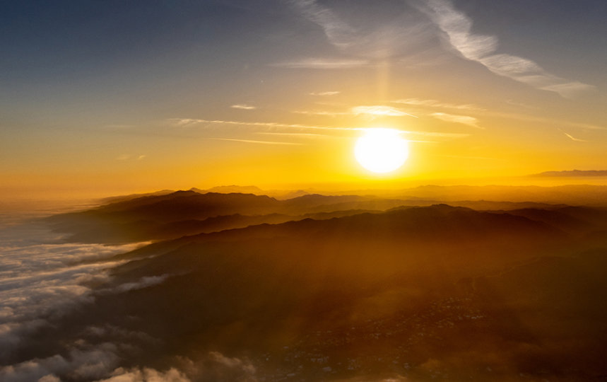 Sunset view of the Santa Monica Mountains