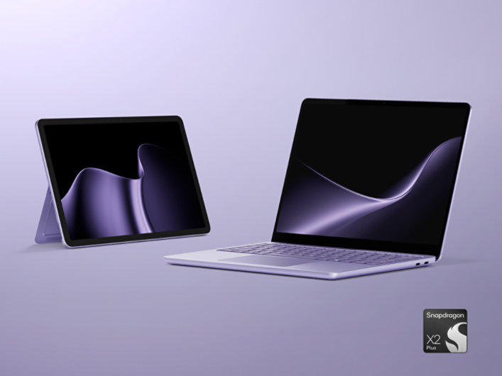 A Surface Laptop for Business, 13-inch (2nd Edition) and Surface Pro for Business, 12-inch (2nd Edition), both in the color Violet.