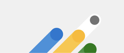 4 本のスタイル化されたカラフルな棒。一方の端が丸く、薄い灰色の背景に並列の対角線レイアウトで配置されている。