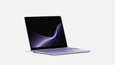 An angled Surface Laptop, 13-inch (2nd Edition) in the color Violet.