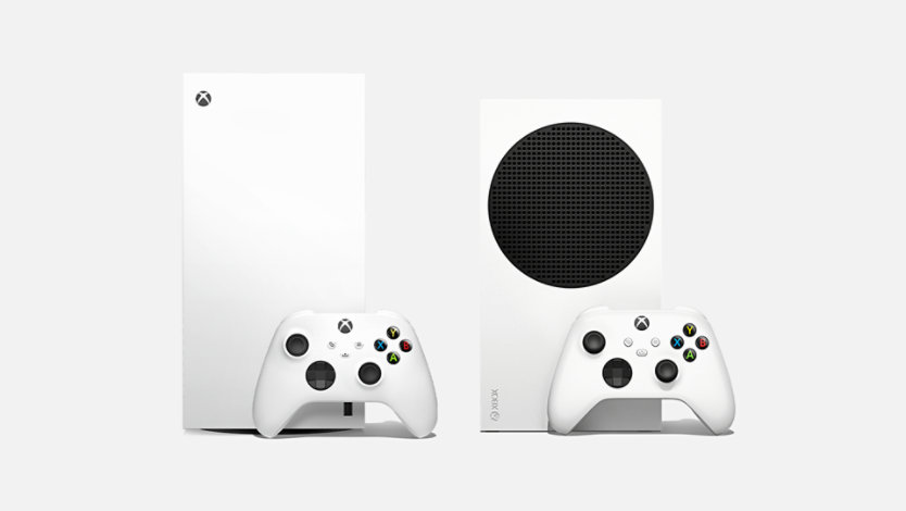 White Xbox Series X and Xbox Series S consoles displayed side by side