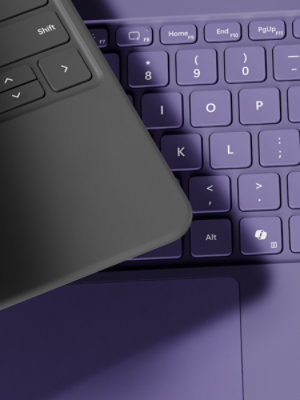 Surface Keyboards in Slate gray and Violet.