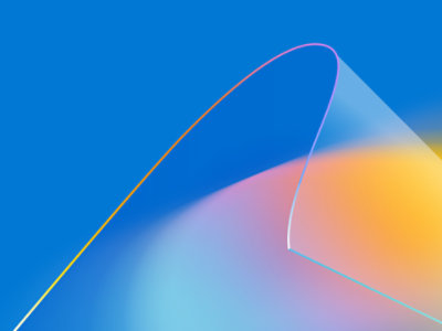 A translucent waveform with a sunrise-colored gradient glowing though it.