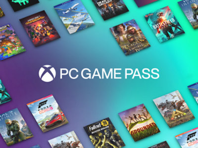 Xbox PC Game Pass logo over a background showing various popular game titles.