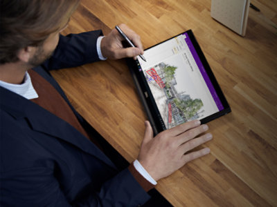 OneNote on a tablet screen