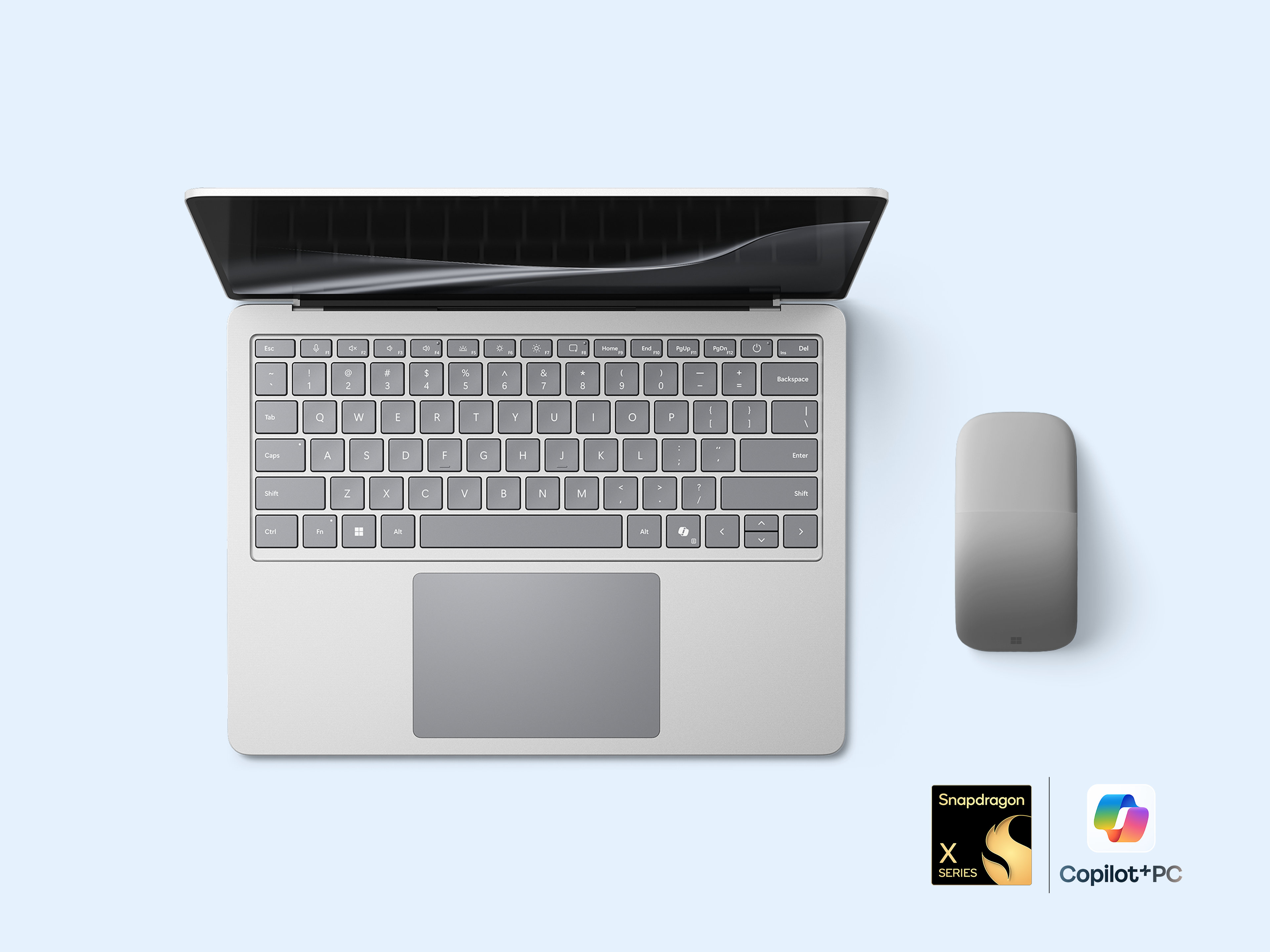 Vue de dessus d’un Surface Laptop de 13,8 pouces (8e édition).