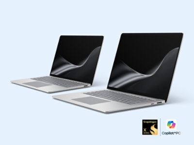 13-calowy Surface Laptop obok 15-calowego Surface Laptop, oba w kolorze platynowym.