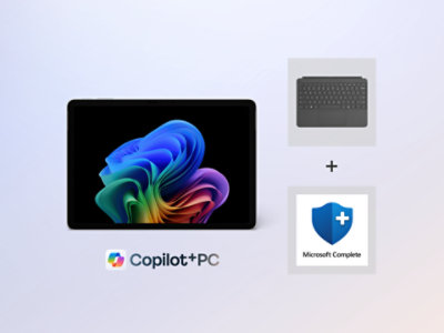 Surface Pro Copilot + PC with Keyboard and Microsoft Complete bundle.