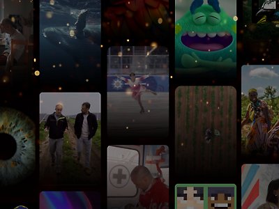 A mosaic of images from stories about Microsoft AI.