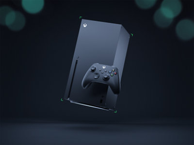 An Xbox Series X in the color black. 