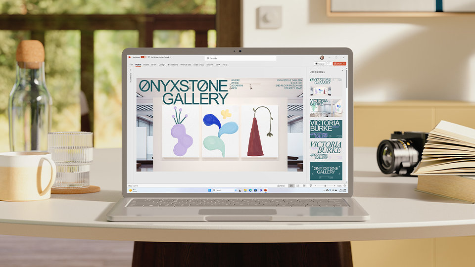 Màn hình thiết bị hiển thị bản trình bày đã được trau chuốt bằng PowerPoint.