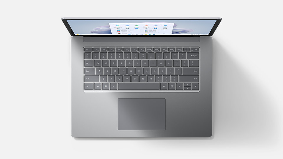 Surface Laptop 5: Ansicht von oben. 