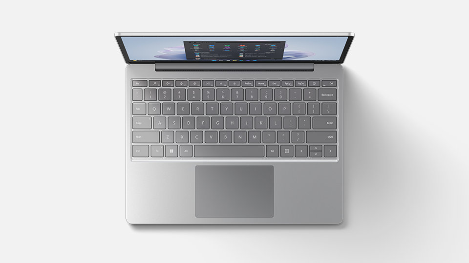 A top-down view of a Surface  Laptop Go 3 for Business. 