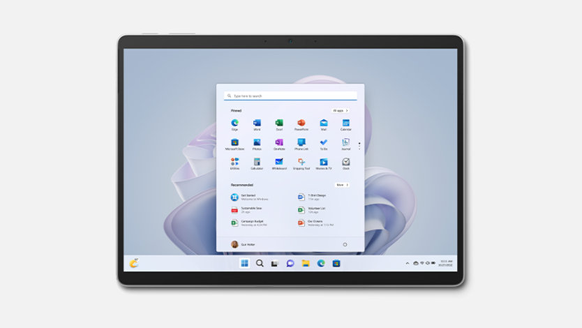 Surface Pro 9 Platinum vue de dessus