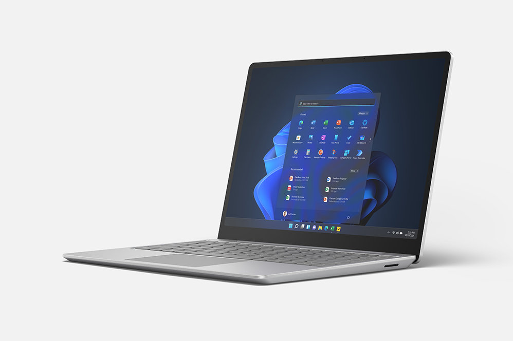 Surface Laptop Go 2 voor zakelijk gebruik geïntegreerd met Windows 11 Pro.