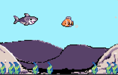 Animated shark attack game