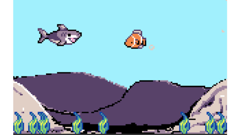 Animated shark attack game