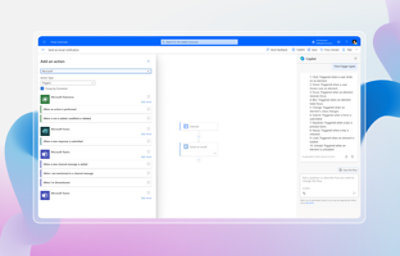 Ventana de Power Automate que muestra la opción para agregar un cuadro de diálogo de acción