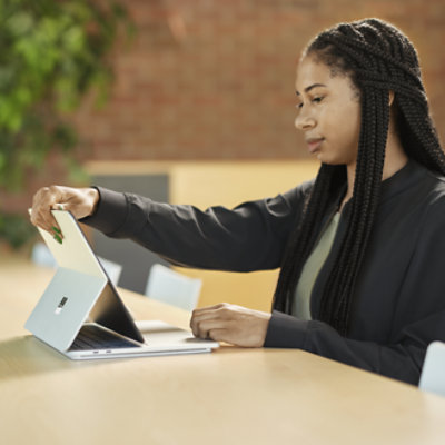 A person using a Surface device