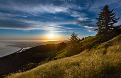 Sunset in the foothills along the coast.