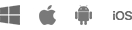 Iconos de Windows, Apple, Android y iOS