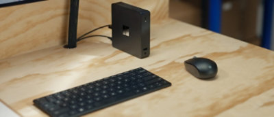 Two systems are arranged side by side on a table.