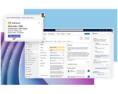 Screenshot of a work order for HVAC repair on a computer screen.