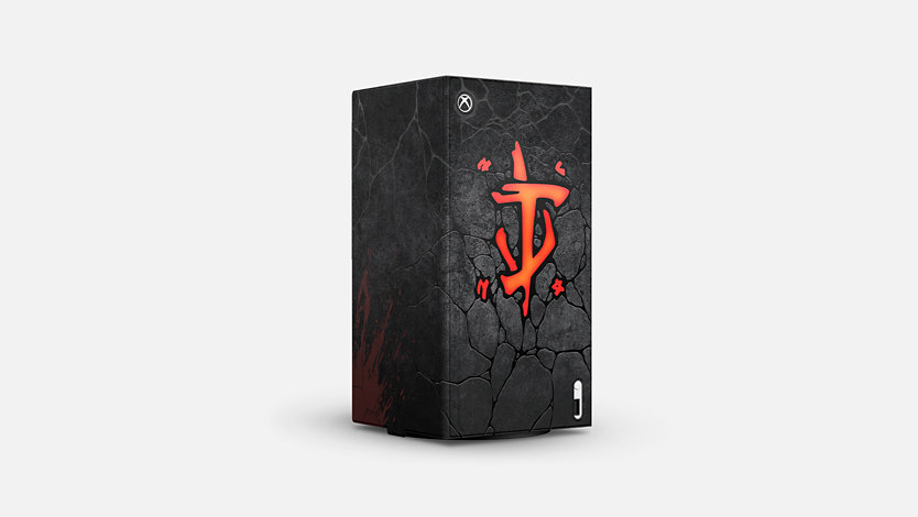 Habillage de DOOM : The Dark Ages de la console Xbox Series X. 