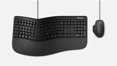 Microsoft Wireless Comfort Desktop 5050 with AES - Keyboard and Mouse  Combo: Multi-Media, Ergonomic, Microsoft Wireless Mouse and Keyboard with  Bluetooth (English) : : Electronics