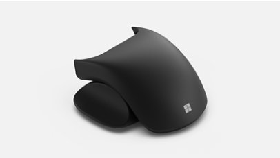 Vue en angle du dessus du support arrière et de pouce pour la souris adaptative de Microsoft.