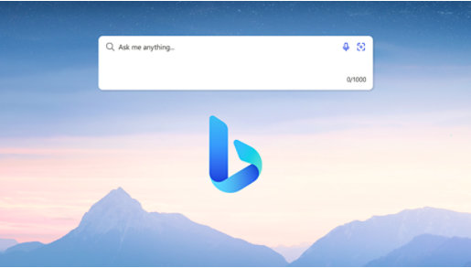 A Bing search box reads, ask me anything.