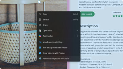 A screenshot of a custom shortcut menu.