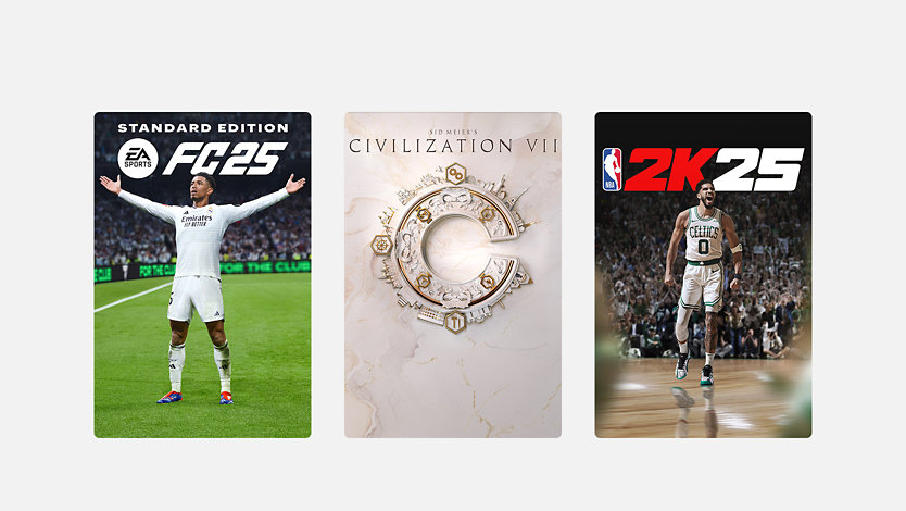 EA SPORTS FC 25 Standard Edition, Civilization VII: Cross-Gen Edition, NBA 2K25 Standard Edition.