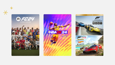E A Sports F C 24 Ultimate Edition, N B A 2 K 24, and Forza Motorsport  + Forza Horizon 5 Premium Edition Bundle.