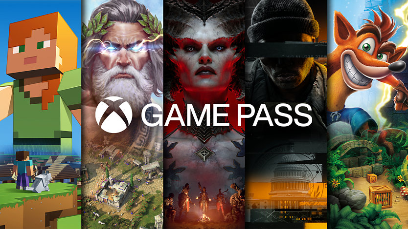 Uma variedade de jogos disponíveis com o Xbox Game Pass.