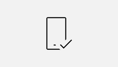 Icono de un teléfono con una marca de verificación