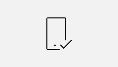 Icono de un teléfono con una marca de verificación