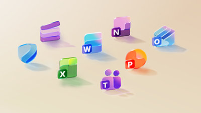 Microsoft 365 订阅包含的各种应用，如 Microsoft Copilot、Word、Excel、PowerPoint、Outlook、OneNote、OneDrive、Microsoft Defender、Microsoft Teams、Microsoft Designer、Clipchamp。